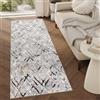 TAPISO Crystal Tappeto Runner Passatoia Pelo Corto Lucido Effetto 3D Design Moderno Motivo Geometrico Astratto tonalità Grigio Soggiorno Sala Corridoio Ingresso Oeko-Tex 70 x 120 cm