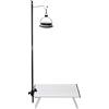 Jacksing Supporto per luce pieghevole, supporto in lega di alluminio portatile Lampada da tavolo da campeggio per esterni Lampada da palo a LED Lampada da palo alta (nera)