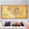 TONGYINLI Mappa della Terra di Mezzo, stampa su tela, poster e quadri in stile vintage, per soggiorno, decorazione della casa, 80x160 cm, senza cornice