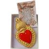 Generico Sacro Cuore Ex Voto in Ceramica Realizzato a Mano in Italia con Scatolo regalo cm 8 (Rosso)