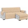 SUSANNA HOME DESIGN Susanna Home Copridivano Trapuntato Penisola Sx/Dx Idrorepellente | Imbottitura 100 g/m², OEKO-TEX, Ganci di fissaggio - Sabbia, 3 posti 240 cm