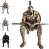 Generico Figurina da scaffale raffigurante un guerriero dell'antica Grecia,elmo (#C) | Statuetta 3D di guerriero corazzato seduto per libreria;scultura fantasy medievale/gotica;complemento d'arredo casa e ufficio
