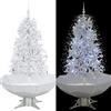 vidaXL Albero di Natale con Neve e Base a Ombrellone Bianco 170 cm