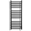 Manissa Scaldasalviette elettrico Siena nero, 300 mm di larghezza x 1000 mm | Acciaio inossidabile, finitura nera opaca, scaldasalviette, bagno, timer 2/4 ore, radiatore asciugamani