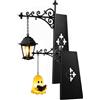 BRTNUP 2 lanterne per libreria, luci in ferro nero (anterna + fantasma) | Mini lanterna da biblioteca decorativa per libreria, lampada vintage a LED da appendere per libreria, per angolo lettura
