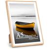 Baoee Cornice per foto A5 in rovere bianco bicolore, cornice per foto con vetro acrilico, cornice A5, cornice per poster, cornice per certificati, montaggio a parete
