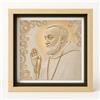 ConKrea - Stampa Religiosa Padre Pio San Pio da Pietrelcina 1 con Cornice Artigianale 50x50 cm | Icona Religiosa da Parete Incorniciata | Quadro Sacro per Casa o Regalo