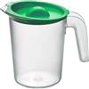 Roltex - Caraffa con coperchio in plastica, 500 ml, colore: trasparente satinato, colore: verde