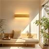 AOEH Lampada da parete in bambù, lampada da parete a LED, in legno, 30 cm, 12 W, 3000 K, stile moderno per camera da letto, soggiorno, corridoio, illuminazione interna delle scale