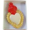Generico Sacro Cuore Ex Voto in Ceramica Realizzato a Mano in Italia con Scatolo regalo cm 8 (Avorio)