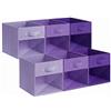 GRANNY SAYS Cubos Almacenaje con Finestra Trasparente, Scatole Portaoggetti | Set di 6 Cubi in Tessuto 27x27 cm, Contenitori a Cubo Pieghevoli per Scaffali, Scatole Portaoggetti Viola Sfumato