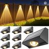 Bowfar Lampade solari da esterno, 8 pezzi applique da parete solare, con bianco caldo/RGB, luci solari impermeabili per scale esterne, gradini, recinzioni, cortili, patio, grondaia, pareti, balconi