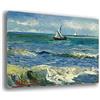 Printerland Quadri Moderni Stile VAN GOGH Barca Mare e Marinai Quadro moderno da Parete XXL grande Stampa su tela Canvas Decorazione Murale muro Soggiorno Arredo Camera da letto Cucina (50x70 cm, 5)