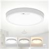 Yafido 18W Plafoniera con Sensore di Movimento, Ø22CM Lampada a Soffitto Ultra Sottile Rotonda con 1620LM, Plafoniera con Rilevatore di Movimento 3000K-6000K per Corridoio, Portico, Garage, Ingresso, Scala