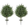 HOMCOM Set di 2 cipressi artificiali topiaria 60 cm resistenti UV, verde | Pianta artificiale, paletto da terra, finta pianta per interni, esterni, portico, decorazione domestica
