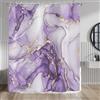 Hnmdmyi Tenda da doccia Marmo 180x200, Viola Oro Astratto Marmo Lusso Moderna Estetica Arte Inchiostro Texture Impermeabile Poliestere Tessuto Lavabile Tenda da Bagno con Gancio