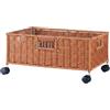 rockible Cestino portaoggetti da Bagno con Ruote, Organizer sottolavabo, Stile Rustico con Maniglie, Cesto portabiancheria Mobile, Cesto per Vestiti, con 3 Maniglie