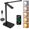 Noa Home Deco Doppia Testa LED Lampada Scrivania, 1000LM Chiara Luce Tavolo Architetto con 5 Modi Colore & Dimmer Continuo, Cura Occhi CRI>90, Touch, Memoria, 45 Min Timer, Regolabile Faretto Lettura Ufficio
