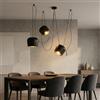 B·LED BARCELONA LED BARCELONA LED Lampada a Sospensione Tripla Nera Grande Paralume in Metallo Ferro Stile Industriale Vintage Moderno Minimalista E27 3 Luci Orientabili Regolabili per Sala da Pranzo Soggiorno Scala