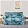WWQQKJ Copridivano 3/2/1 Posti, Stampa Floreale Copridivano Elasticizzato con Copricuscino Separato, Antiscivolo Copri Divano, Copridivano Elasticizzato, Lavabile(Blu,2 Posto)