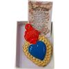 Generico Sacro Cuore Ex Voto in Ceramica Realizzato a Mano in Italia con Scatolo regalo cm 8 (Blu ceruleo)