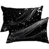ZaeMynnu Federe Cuscini Divano 50x70 2 Pezzi, Nero Copri Cuscini per Divano Esterno, Rettangolari Copricuscino Impermeabile in Lino, Fodera Cuscino Decorativo per Regalo Donna, Decorazioni Casa, (Linea) -3456
