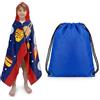 Nivofu Serviette de Plage, Serviette de Bain Enfant sur le Thème de L'espace, Poncho de Bain Enfant en Microfibre Ultra-douce, Poncho Super Absorbant pour Garçons Filles de 3 à 12 Ans, 120 x 60 cm