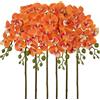 Arborus 6 fiori di orchidea artificiali con stelo finto realistico, fiori arancioni, rami di orchidea finti per vasi, composizioni floreali per matrimoni, decorazioni per la casa