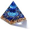 ycyingcheng Piramide d'orgonite in Pietra di Luna, Palla lapislazzuli Tai Chi, Torre di energia in Cristallo di Ogan, Gioiello in Pietra Schiacciata Chakra Reiki, 6 cm