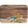A.Monamour Tappetino per Il Bagno Antiscivolo Assorbente Morbido Grunge Usurato Legno Sfondo Stella Marina Conchiglia Sulla Spiaggia Di Sabbia Nautical Tappeto Tappetini Doccia Cucina Zerbino 40x60cm