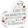 NAÏZAYA Idea Regalo Testimone di Nozze - Targa a Cuore Vuoi Essere il/la Mio/a Testimone - Gadget Originale per Una Richiesta Speciale