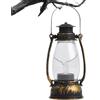 Generic Lanterna LED vintage - Lanterna alimentata a batteria con fiamma tremolante, resistente alle intemperie | Lampada a da esterno per decorazioni autunnali, autunnali, lanterne LED rustiche p