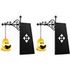 BRTNUP 2 lanterne per libreria, luci in ferro nero (fantasma × 2) | Mini lanterna da biblioteca decorativa per libreria, lampada vintage a LED da appendere per libreria, per angolo lettura