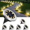 OSDUE 6 pezzi Luci Solari da Giardino, 8 LED Lampade Solare da Terra, IP65 Impermeabile Faretti Solari Esterno, Faretti Sepolta Decorazione per Cortile Prato Vialetto Paesaggio, 100 mAh bianca calda