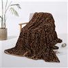 FANSU Coperta di Flanella, Microfibra Morbido Durevole e Caldo 3D Stampa Peluche Matrimoniale Coperte Copriletti per Letto Divano (200x160cm,Stampa Leopardata Marrone)