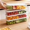 Generic Confezione da 4 contenitori trasparenti per alimenti con coperchi, impilabili, a prova di perdite, per dispensa, organizzazione frutta e snack, lavabili in lavastoviglie