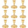 Penitue 9pz Set di Portacandele Conici in Ottone Dorato Vintage, Candelieri Corti in Metallo per Centrotavola da Pranzo Decorazioni per Matrimoni Esposizione Sul Camino e Decorazioni Festive Casa
