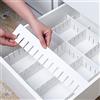 KnnRiim 10 divisori per cassetti, 36 x 9 cm, spessi, in PVC, regolabili, per vestiti, calze, trucco, cucina, camera da letto, comò, scrivania, ufficio, fai da te, tagliati a piacimento, bianco