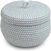 CECOMBINE Cestino con coperchio, corda di cotone, 23 x 17 cm, con coperchio, cestino intrecciato per soggiorno, corda di cotone, per piante, snack, asciugamani, cestello giocattolo (grigio)