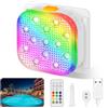 Vicloon Luci LED per Piscina, Ricaricabile LED Sommergibili Luci con Telecomando, 6 Modalità 16 Colori RGB, IP68 Impermeabili, Cambiano Colore Piscina per Vasca Idromassaggio Festa SPA Laghetto