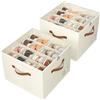 Storivo Organizer per scarpe con divisori regolabili - Scatola per scarpe impilabile con coperchio trasparente - Porta scarpe per 16 paia di scarpe, stivali, scarpe da ginnastica e tacchi alti