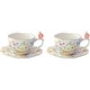 EASY LIFE Dancing Butterflies Set 2 Tazze caffè con Piattino 120ml Porcellana