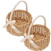 SOUJAP 2 cestini per fiori con manico, piccoli cestini in rattan per | intrecciato, bianco, 15 x 8 cm, per matrimonio, decorazione per la casa, composizioni floreali