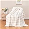 Wajade Coperta in pile bianco a bolle in finta pelliccia, soffice coperta per letto, divano, auto, 153 x 203 cm