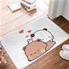 Generic Antisporcotappetino Zerbino di Benvenuto Lavabile Zerbino Antiscivolo Tappeto Asciugapassi per Soggiorno Camera Letto Terrazzo 40X60Cm L'Orso Panda Abbraccia Bubu E Dudu