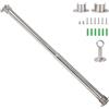 Wardlock Asta per guardaroba estensibile in acciaio inox, 112-210 cm, asta appendiabiti regolabile con prese terminali a forma di U.
