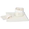Casatessile Set 4 Lavette Bagno con Cestino Nantes Asciugamani Ospiti, Lavette Spugna Cotone per Viso Bidet, Bambini - Panna