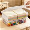 BAIFULAI 2 scatole portaoggetti in plastica A4 da 2200 ml, trasparenti, formato A4, con coperchio, contenitore per archivio portatile con chiusura a scatto, impilabile per carta, cancelleria, cosmetici, parti
