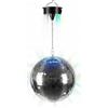 Relaxdays Disco Ball, Rotante, Ø 25 cm, Argento | sfera a specchio con motore e LED, a batteria, festa