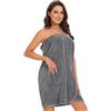 MEIRRAI Accappatoio Donna in Microfibra, Poncho da Bagno con Tasche | Asciugamano da Sauna, Leggero Kilt da Sauna con Elastico, Telo Doccia Grande con Bottoni
